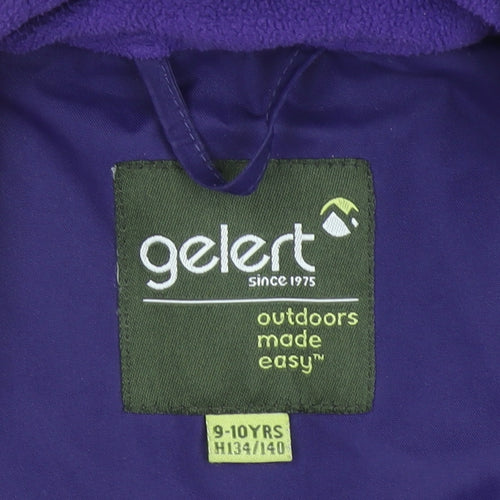 Gelert Girls Purple Hooded Puffer Jacket 9-10 Years Waterproof Winter Coat