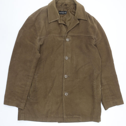 Marks and Spencer Men Brown Cotton Water Resistant Overcoat M