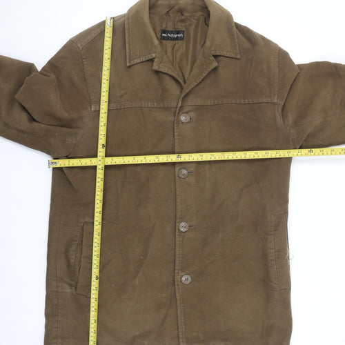 Marks and Spencer Men Brown Cotton Water Resistant Overcoat M