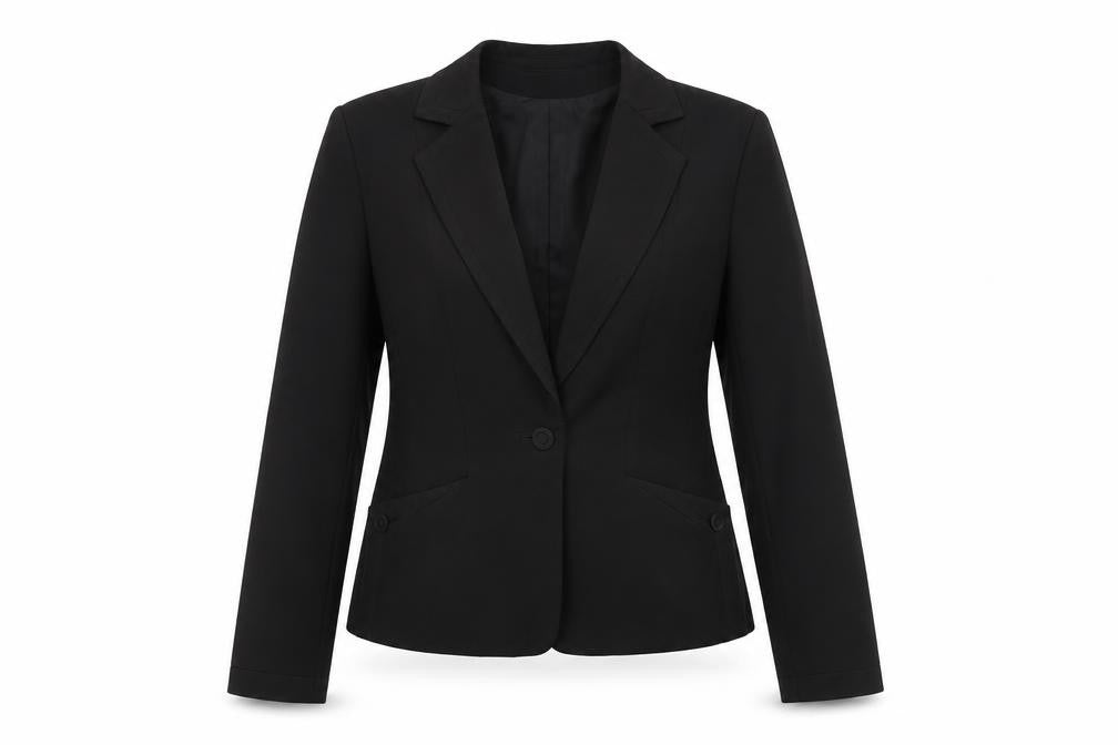 Front view of Oasis Women’s Black, size UK 14, Tailored Blazer Jacket