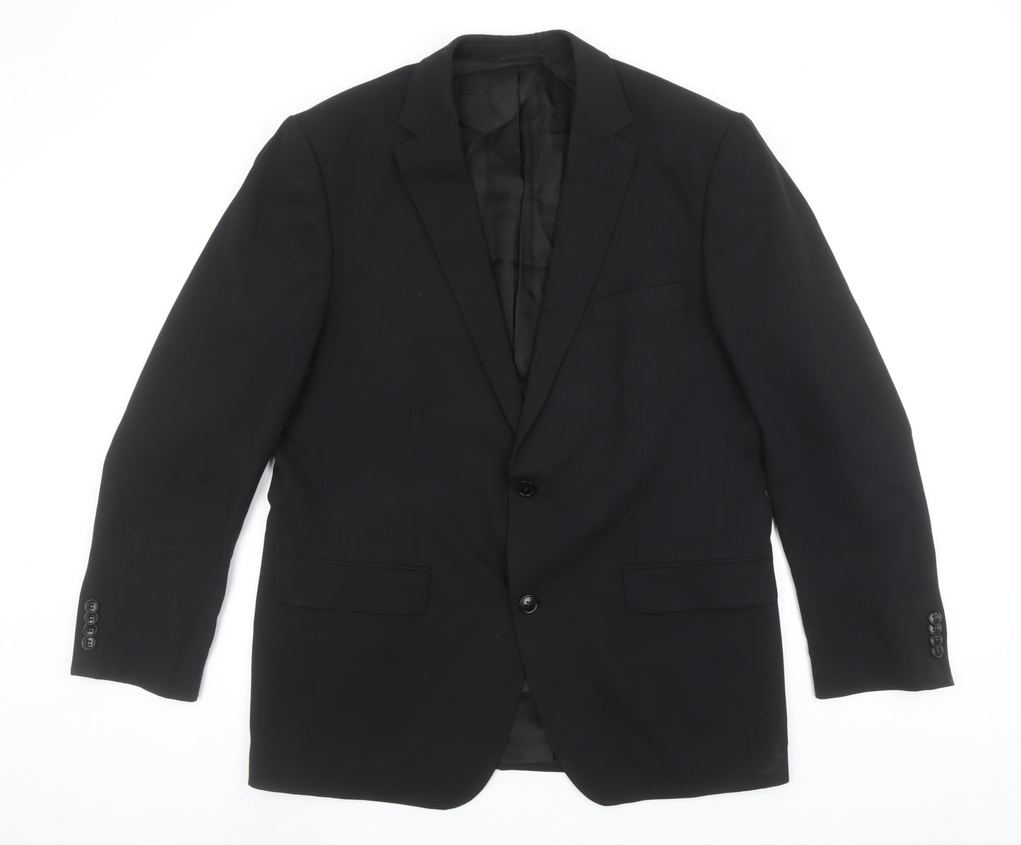 Roy Robson Men's Black Wool Blend 2-Button Formal Blazer Size 42