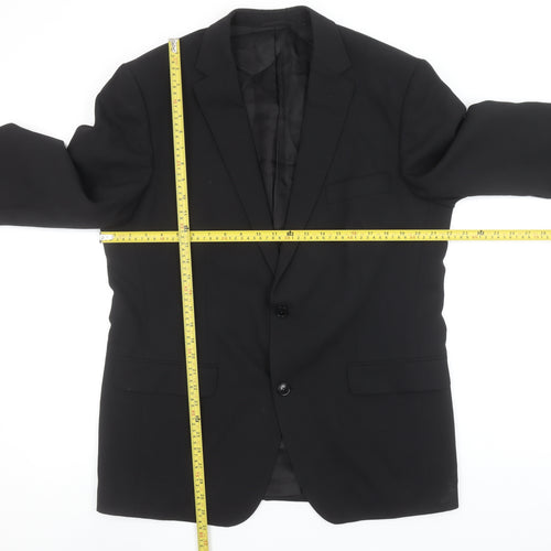 Roy Robson Men's Black Wool Blend 2-Button Formal Blazer Size 42