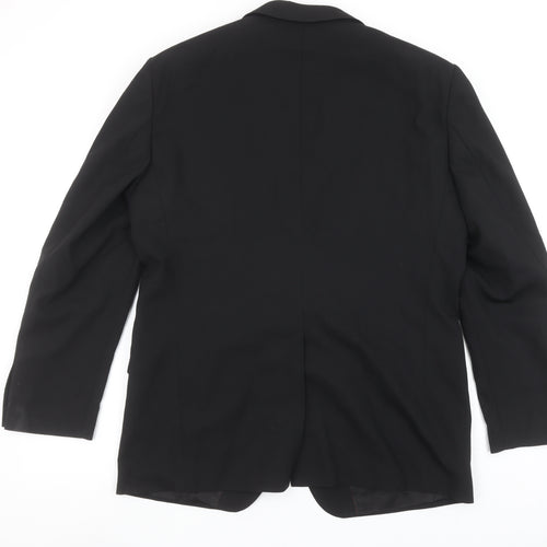 Roy Robson Men's Black Wool Blend 2-Button Formal Blazer Size 42