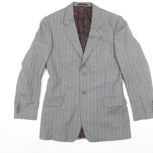 Paul Smith London Men Grey Pinstripe Wool Blazer Jacket 38R