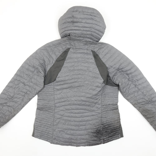 Eddie Bauer Women's Grey Lightweight Hooded Puffer Jacket Size L