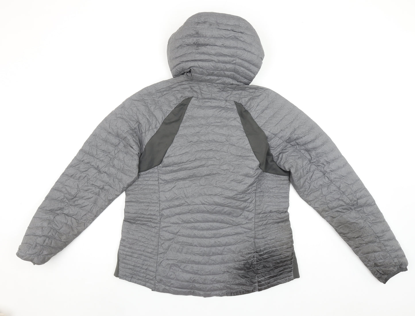 Eddie Bauer Women's Grey Lightweight Hooded Puffer Jacket Size L