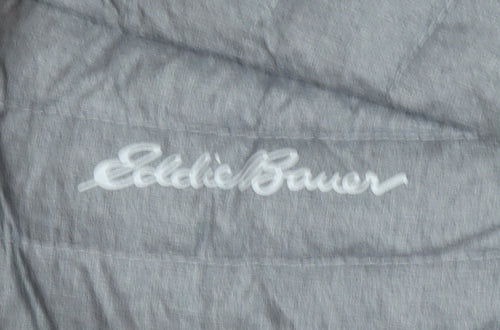 Eddie Bauer Women's Grey Lightweight Hooded Puffer Jacket Size L