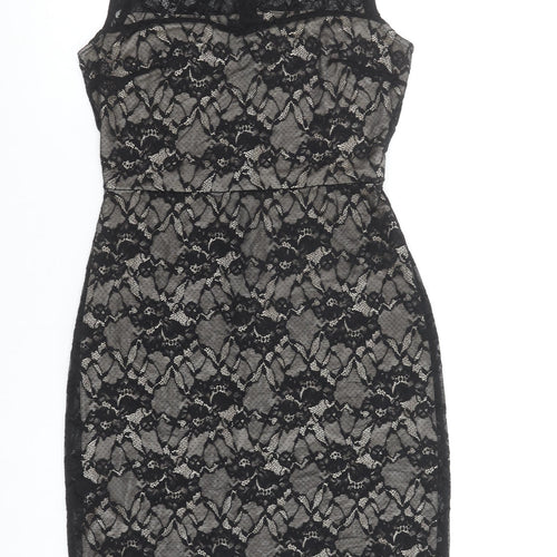 Mango Women’s Black Lace Sheath Dress Size 10 Party Cocktail Formal