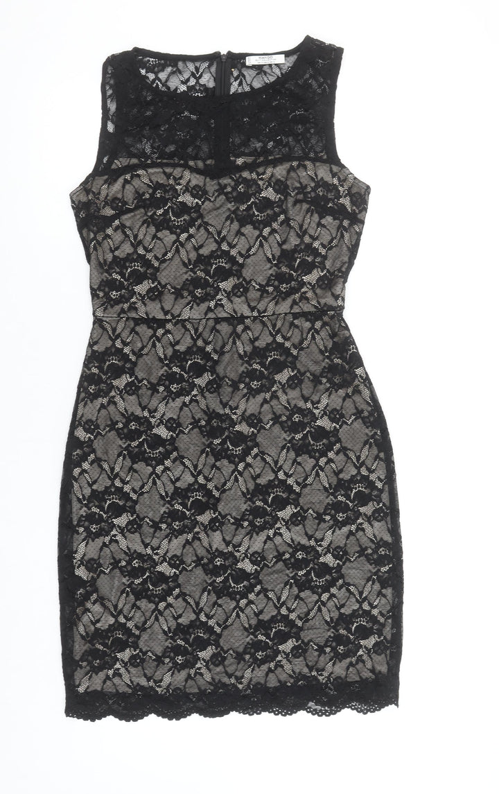 Mango Women’s Black Lace Sheath Dress Size 10 Party Cocktail Formal