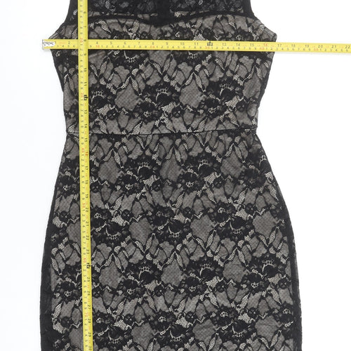 Mango Women’s Black Lace Sheath Dress Size 10 Party Cocktail Formal