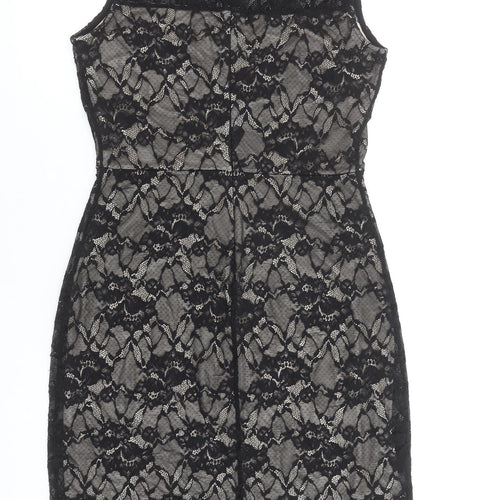 Mango Women’s Black Lace Sheath Dress Size 10 Party Cocktail Formal