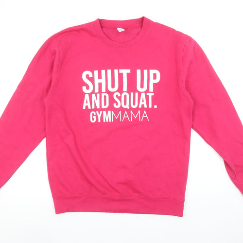 Gymmama Pink Women's Medium Pullover Sweatshirt Shut Up And Squat