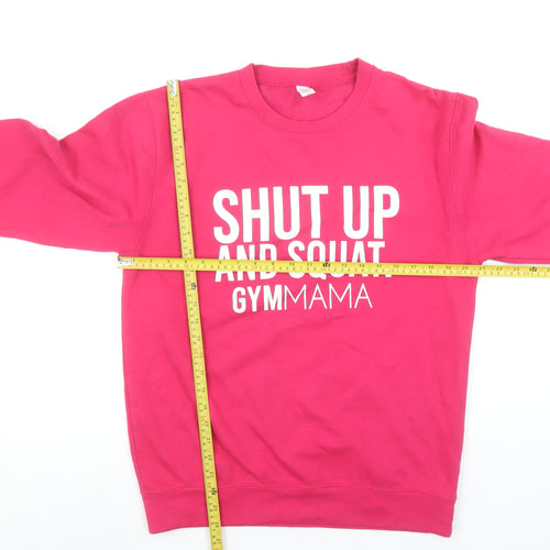 Gymmama Pink Women's Medium Pullover Sweatshirt Shut Up And Squat