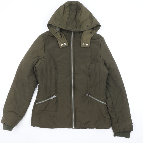 New Look 915 Teens Green Hooded Puffer Jacket Size 14