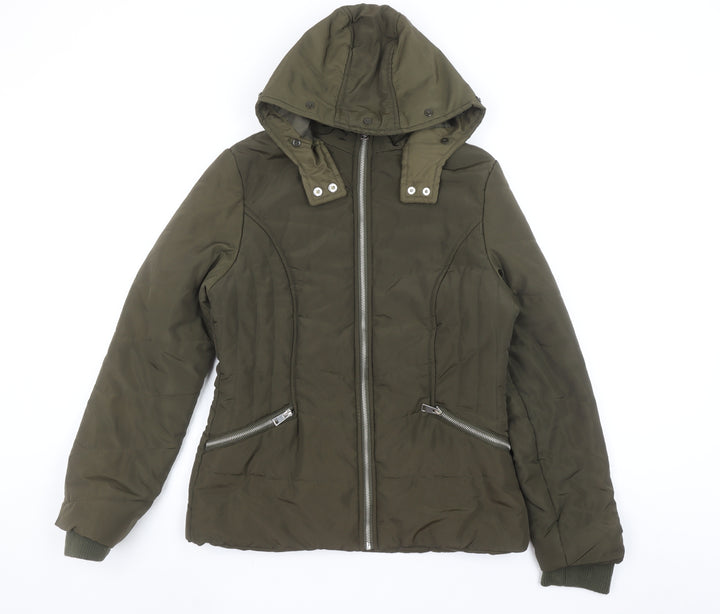 New Look 915 Teens Green Hooded Puffer Jacket Size 14