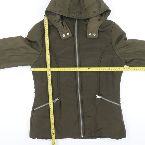 New Look 915 Teens Green Hooded Puffer Jacket Size 14