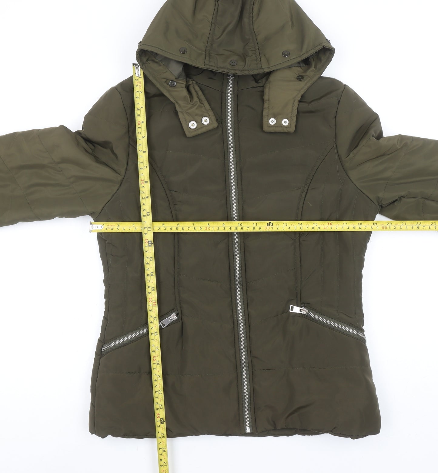 New Look 915 Teens Green Hooded Puffer Jacket Size 14