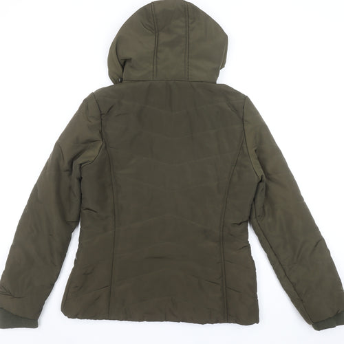 New Look 915 Teens Green Hooded Puffer Jacket Size 14