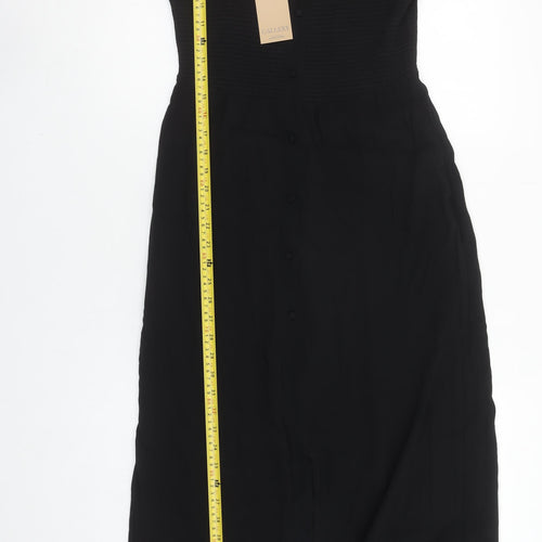 Gallery Women's Black Size 8 Midi Fit & Flare Dress with Puff Sleeves