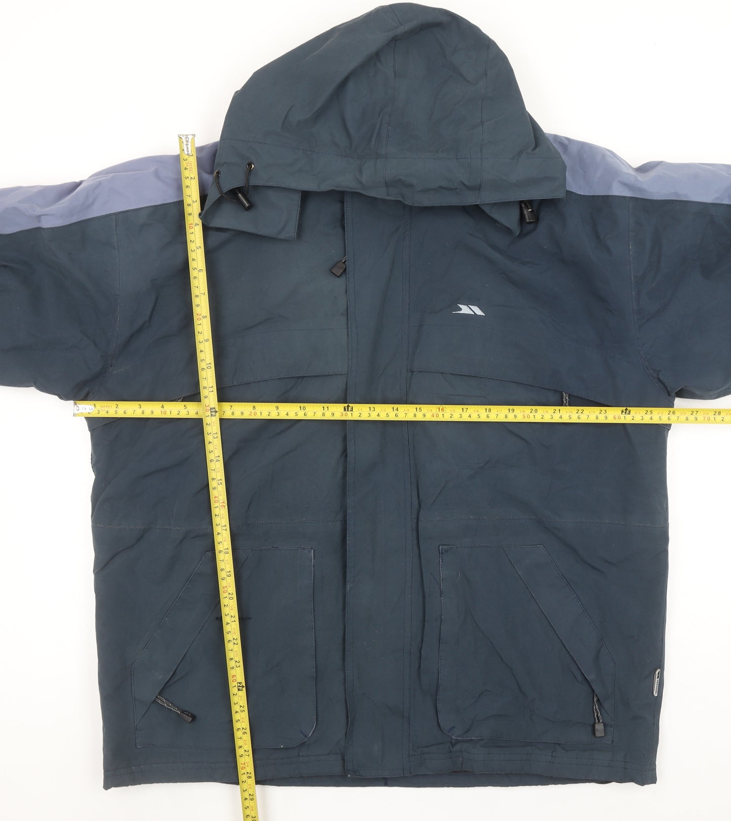 Trespass Men's Blue Waterproof Hooded Mid-Length Jacket M