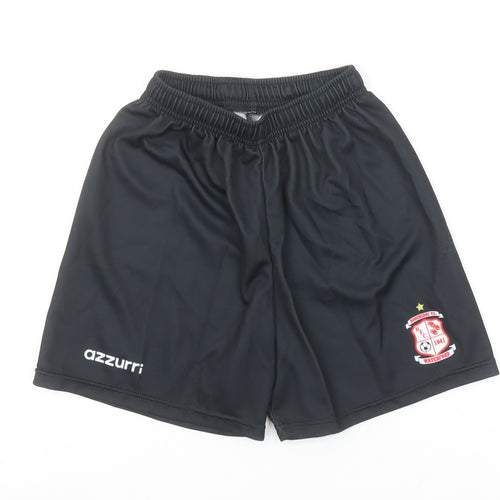 Azzurri Boys Black 9-10 Years Athletic Football Shorts