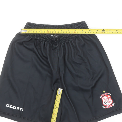 Azzurri Boys Black 9-10 Years Athletic Football Shorts
