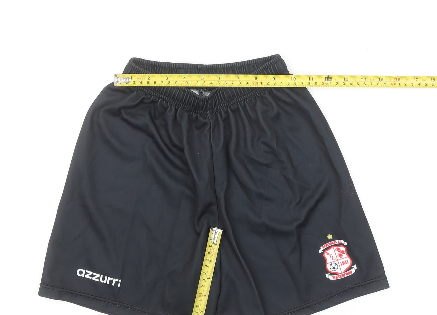 Azzurri Boys Black 9-10 Years Athletic Football Shorts