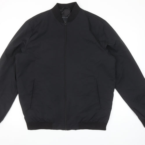 ASOS DESIGN Men's Black XL Bomber Jacket Full Zip Classic Style