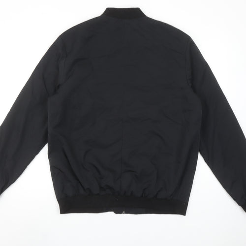 ASOS DESIGN Men's Black XL Bomber Jacket Full Zip Classic Style