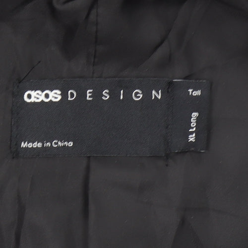 ASOS DESIGN Men's Black XL Bomber Jacket Full Zip Classic Style