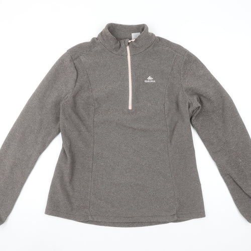 Quechua Womens Grey 1/2 Zip Fleece Pullover Sweatshirt 2XL