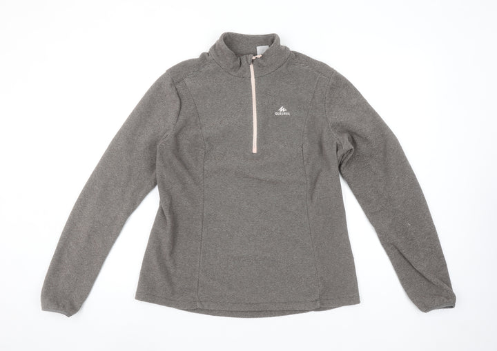 Quechua Womens Grey 1/2 Zip Fleece Pullover Sweatshirt 2XL