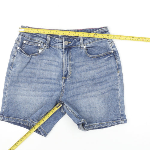 Joules Women Blue Denim Shorts Size 12 Stretch Casual Style