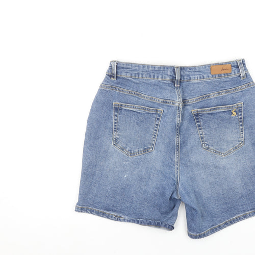 Joules Women Blue Denim Shorts Size 12 Stretch Casual Style
