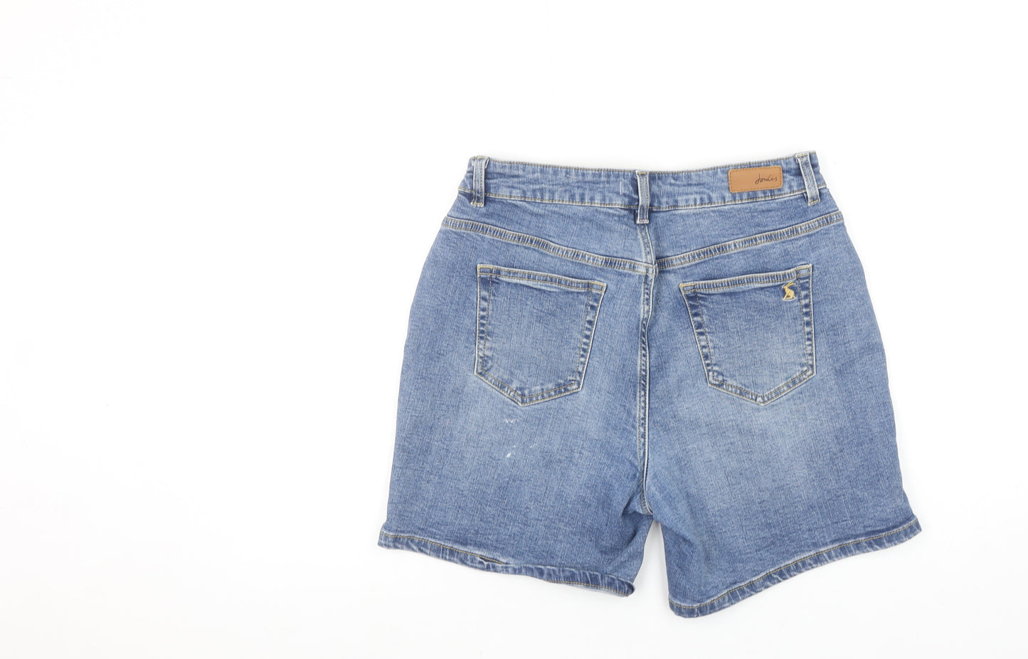 Joules Women Blue Denim Shorts Size 12 Stretch Casual Style