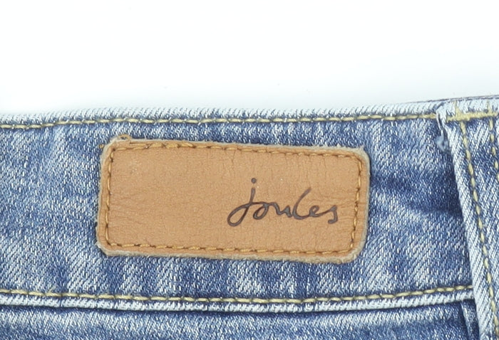 Joules Women Blue Denim Shorts Size 12 Stretch Casual Style