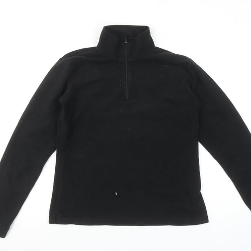 Parallel Women's Black Fleece 1/2 Zip Pullover Sweatshirt UK 10