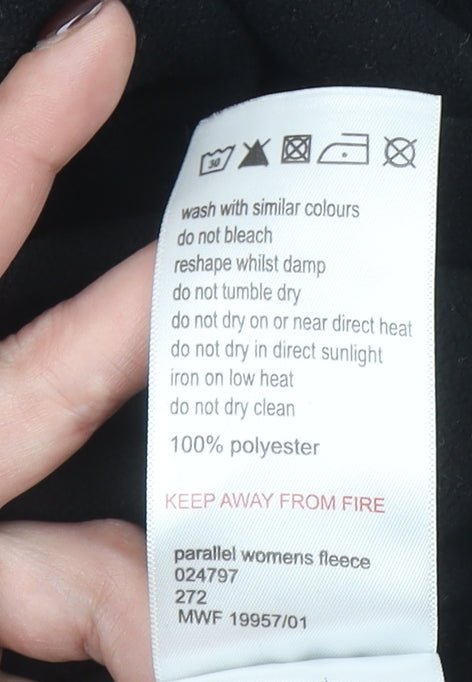 Parallel Women's Black Fleece 1/2 Zip Pullover Sweatshirt UK 10