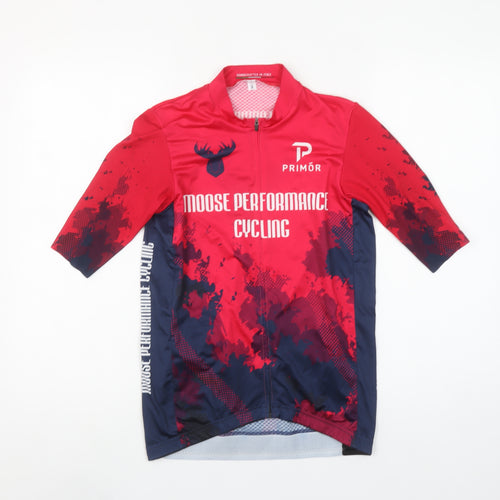 Primör Men's Red Cycling Jersey 3/4 Sleeve Size M Athletic Fit