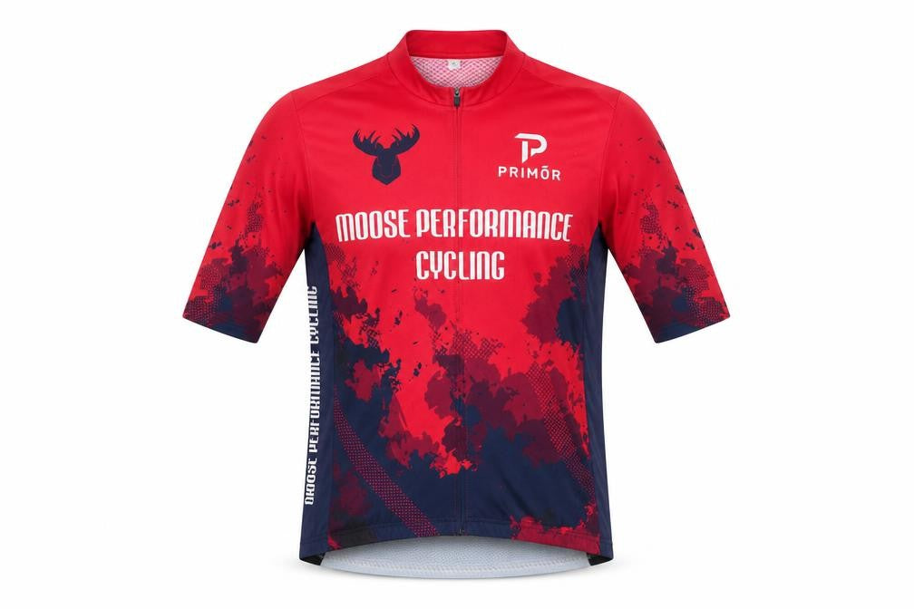 Primör Men's Red Cycling Jersey 3/4 Sleeve Size M Athletic Fit