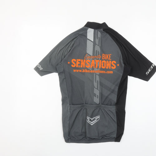 Bioracer Men's Black XS Short Sleeve Cycling Jersey Zip Top