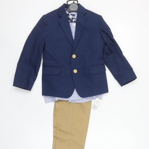 IZOD Boys Blue & Khaki 4 Piece Outfit Set Size 5 Regular Cotton Blend Formal