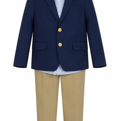 IZOD Boys Blue & Khaki 4 Piece Outfit Set Size 5 Regular Cotton Blend Formal