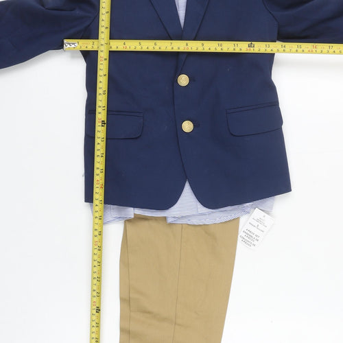 IZOD Boys Blue & Khaki 4 Piece Outfit Set Size 5 Regular Cotton Blend Formal
