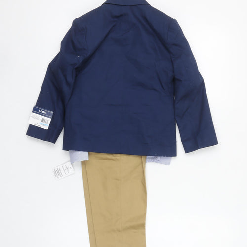 IZOD Boys Blue & Khaki 4 Piece Outfit Set Size 5 Regular Cotton Blend Formal