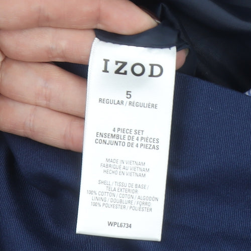 IZOD Boys Blue & Khaki 4 Piece Outfit Set Size 5 Regular Cotton Blend Formal