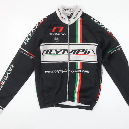 Apunt Men’s Black Cycling Track Jacket S Full Zip Polyester Olympia Design