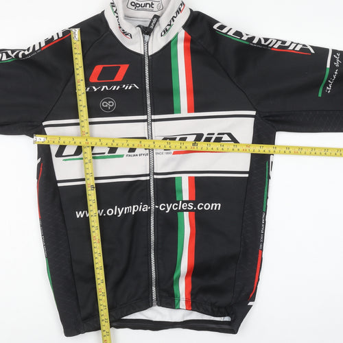 Apunt Men’s Black Cycling Track Jacket S Full Zip Polyester Olympia Design