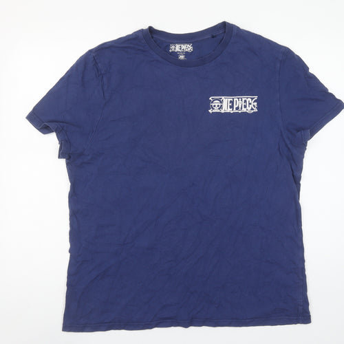 One Piece Anime Men’s Navy Blue L T-Shirt Toei Animation 2021 Short Sleeve
