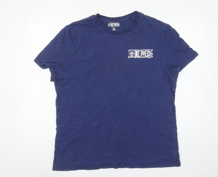 One Piece Anime Men’s Navy Blue L T-Shirt Toei Animation 2021 Short Sleeve